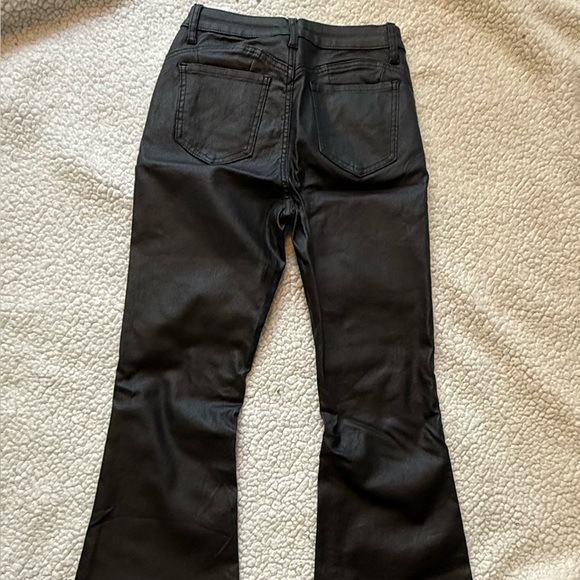 Black leather Flared Pants size Small Tall - Picture 3 of 5